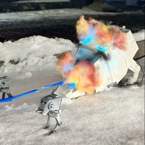 star wars figurines in snow