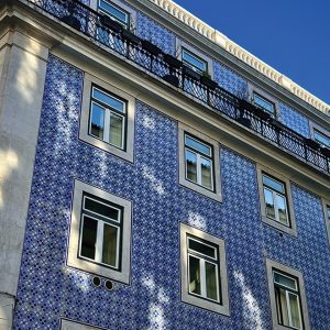blue building