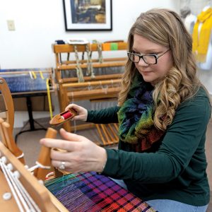 woman weaving