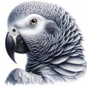 grey parrot illustration