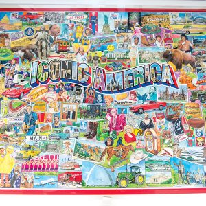 puzzle that says iconic america