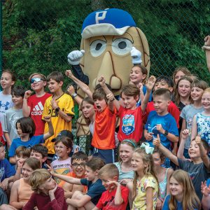 children happy with pierogi mascot
