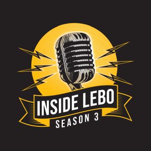 black and yellow inside lebo season 3 logo with microphone