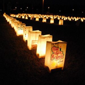 luminaria lighted in darkness