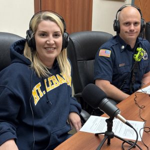 Lt. Steve Noorbakhsh and resident Hannah Kramer