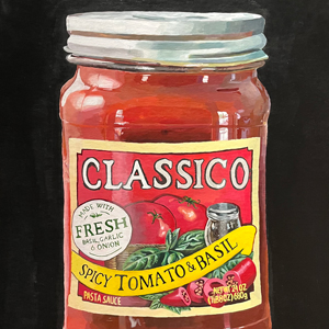 painting of sauce jar