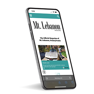 cell phone displaying mt lebanon magazine's website
