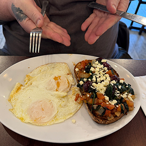 eggs and toast on a plate