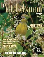 mt lebanon magazine cover with yellow bird in flowers